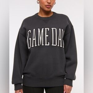 Abercrombie & Fitch Charcoal Game Day Crewneck